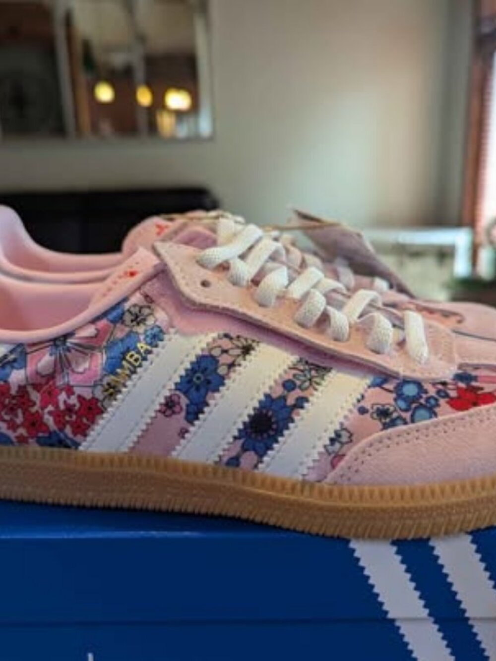 adidas Samba Floral Pink Sneakers size 3 youth - New in Box